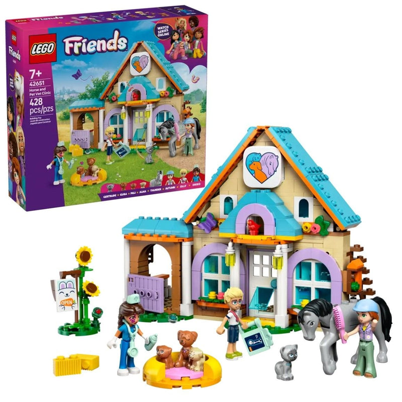 Friends Horse and Pet Vet Clinic Set - 42651, 428-pcs, Ages 7+ X2306