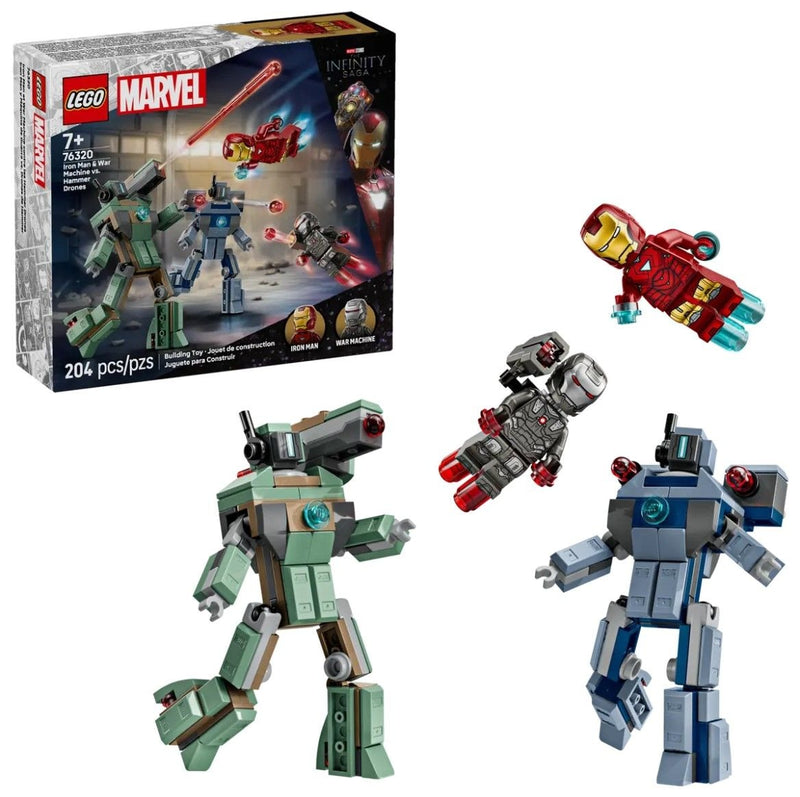 Marvel Iron Man & War Machine vs. Hammer Drones - 76320, 204-pcs, Ages 7+ O9338