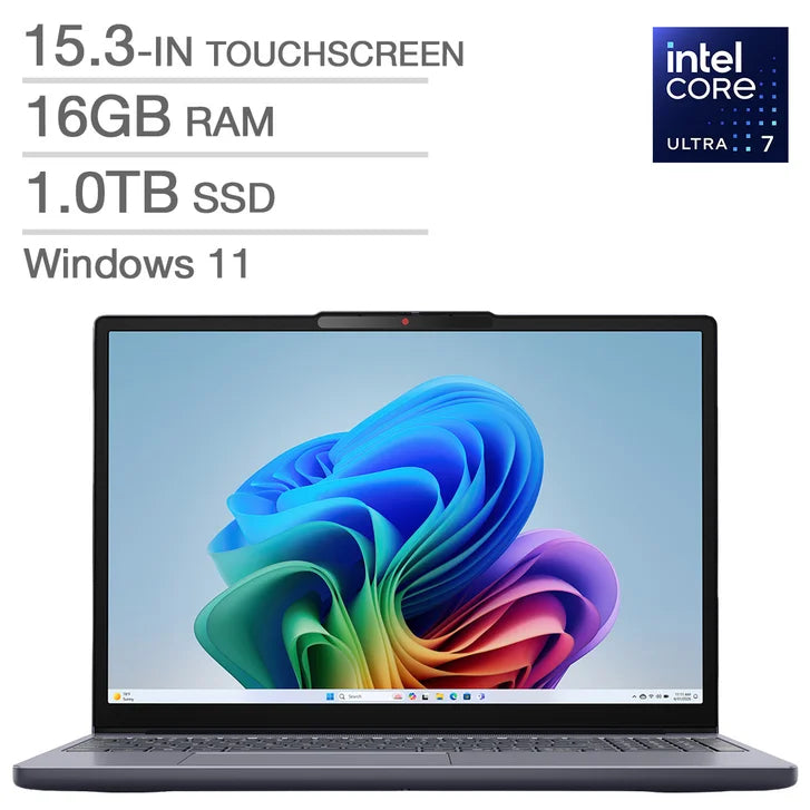 Lenovo IdeaPad Slim 3i Copilot+ PC 15.3-in. Touchscreen Laptop, Intel Core Ultra 7 355 - 16GB RAM, 1TB SSD K0661