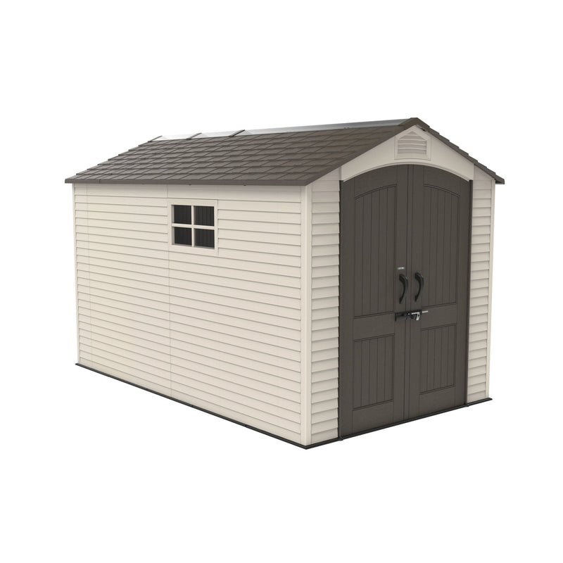 Lockable Steel Shed, Beige, 7 x 12 -ft H5056