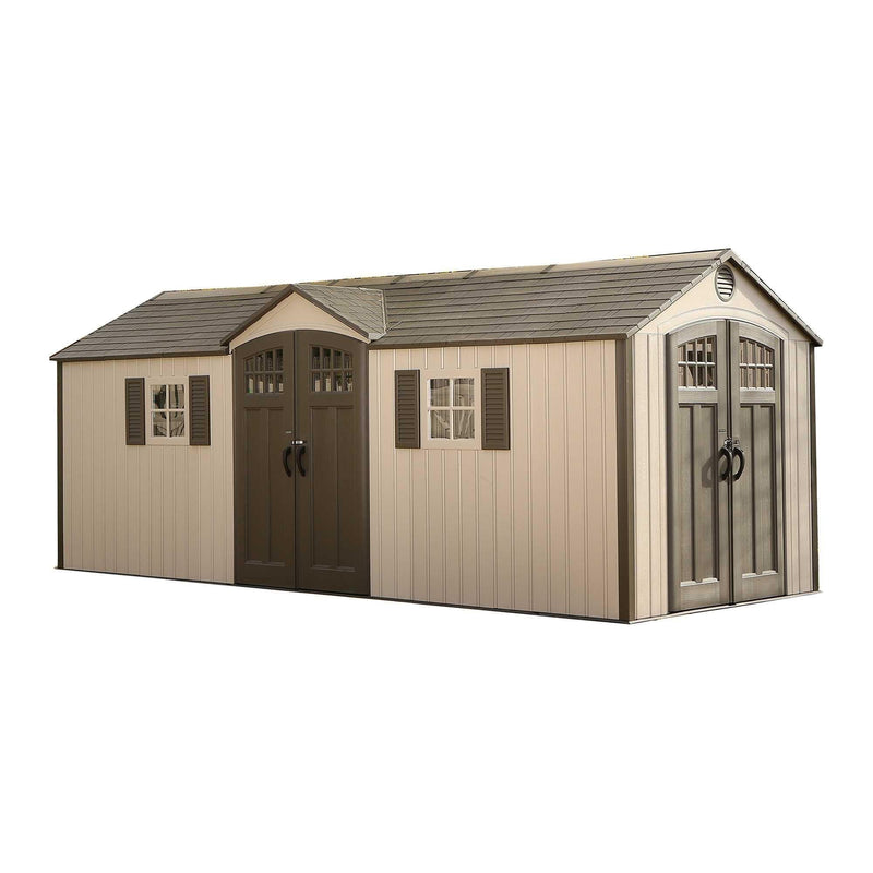 Outdoor Storage Shed with Dual Side Entry, 20 x 8-ft E3891