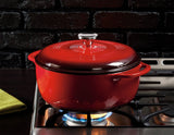Enamel Cast Iron Dutch Oven, Red, 6-qt