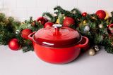 Enamel Cast Iron Dutch Oven, Red, 6-qt