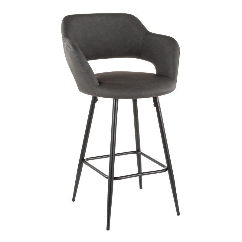 Margarite Fixed-Height Counter Stool, Black, 25-in, 2-pc K9830