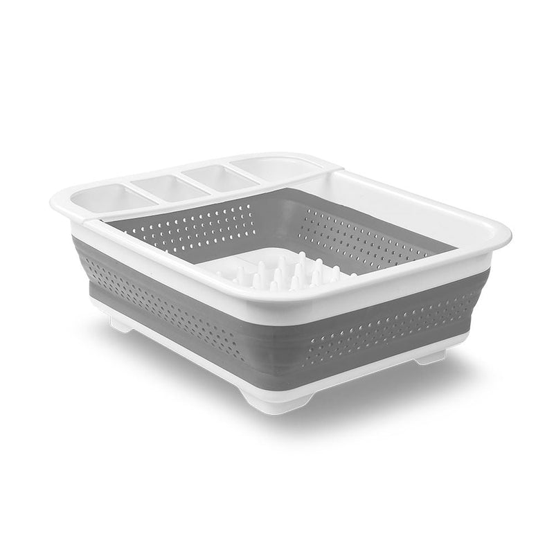 Madesmart Collapsible Folding Plastic Dish & Cutlery Drying Rack, White X7584