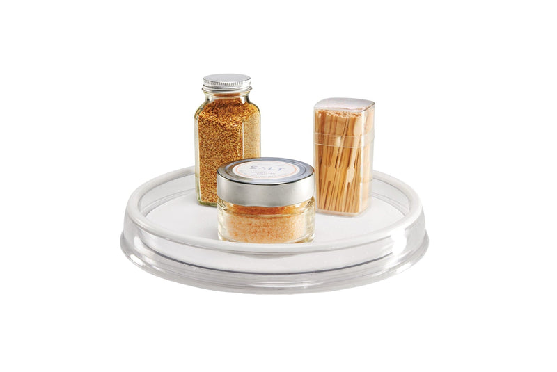 Madesmart Lazy Susan Turntable Organizer For Kitchen Cupboard/Cabinet, White, 10-in Q6238