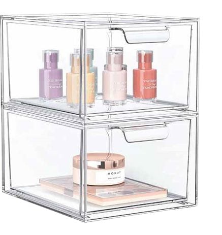 Clear Stackable Storage Drawer Set, 2-pc N9563