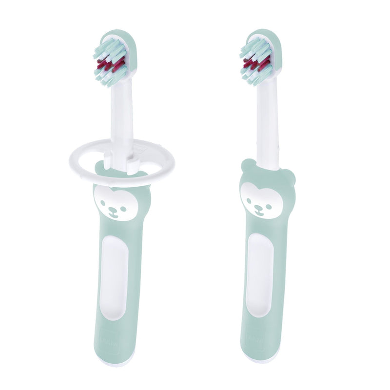 Baby Toothbrush with Safety Shield, Mint Green, 2-pk Y9430