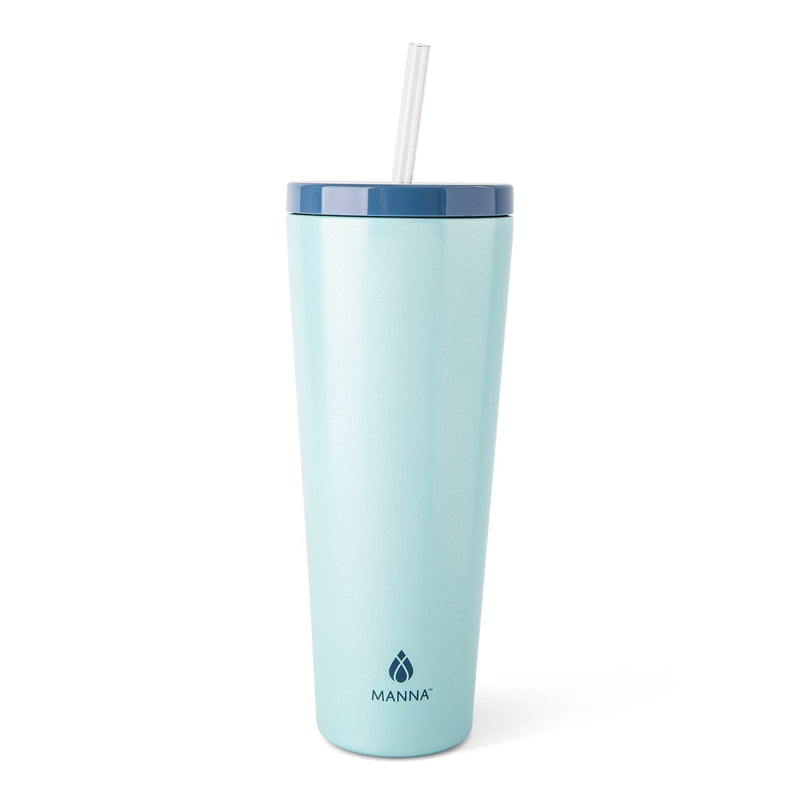Axel Sparkle Stainless Steel Double Wall Insulated Tumbler, 24-oz, Assorted Colours, with Reusable Straw E3633