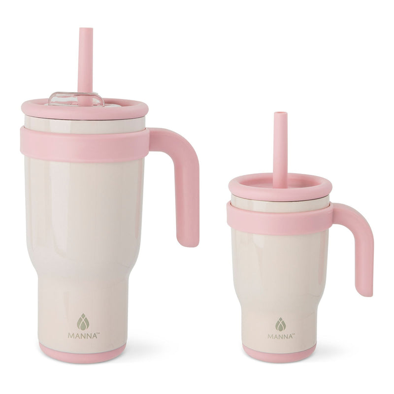Oslo Mommy & Me Matching Duo Stainless Steel Tumbler Set, Includes 14-oz & 30-oz, Various Colours, 2-pk S0569