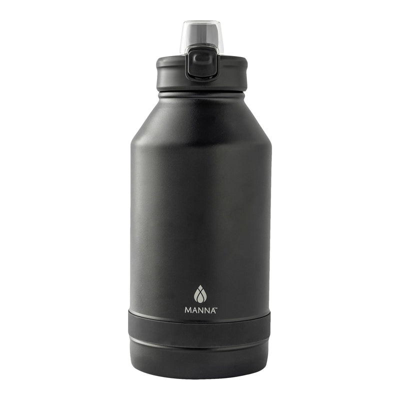Push Stainless Steel Water Bottle, 64-oz, Various Colours, with Handle S4259