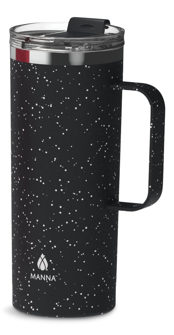 Tahoe Insulated Stainless Steel Mug with Leakproof Lid, Speckled Black, 591-mL O1802