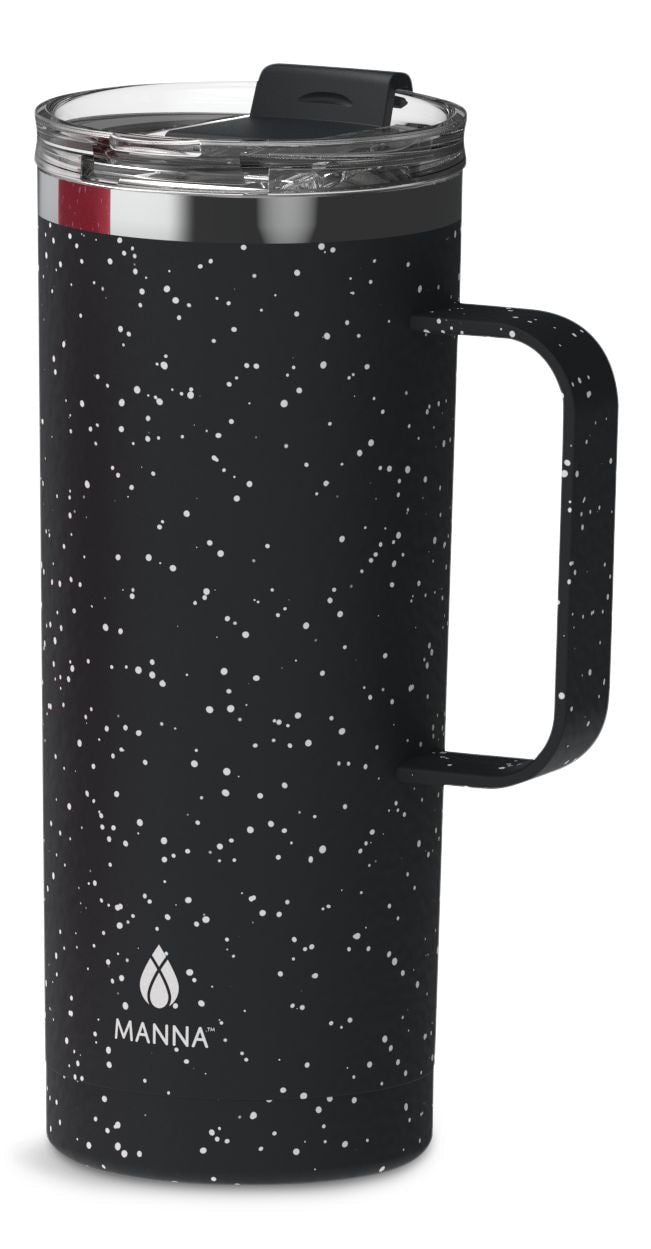Tahoe Insulated Stainless Steel Mug with Leakproof Lid, Speckled Black, 591-mL O1802