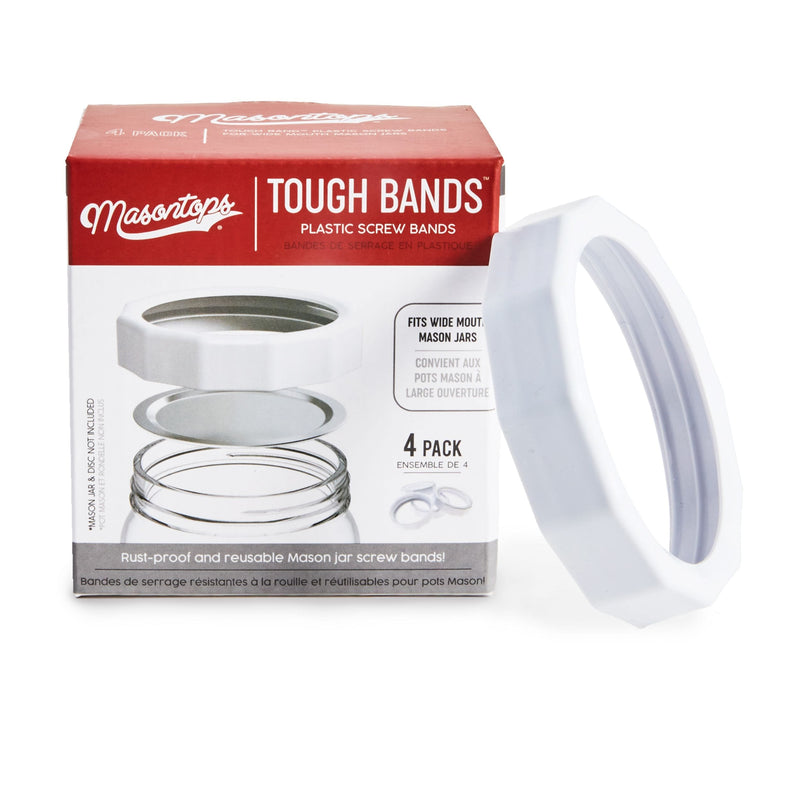 Wide Tough Screw Band for Jars, Rust-proof, 4-pk D6158