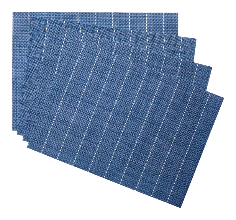 Blue Striped Woven Textilene Placemats, 13-in x 18-in, 4-pk L6561