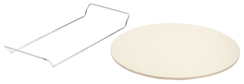 Ceramic Round Pizza Stone & Serving Rack, 15-in K1302
