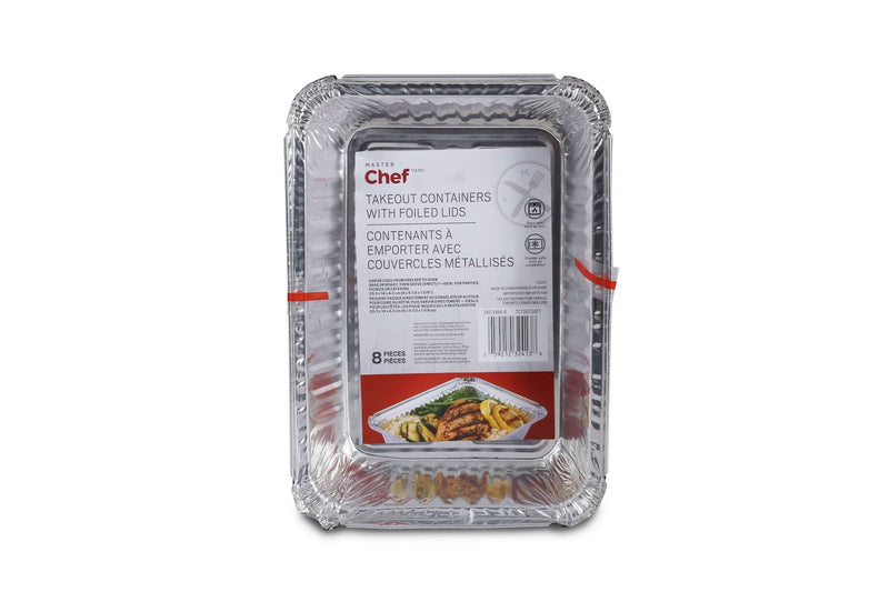 Disposable Foil Take Out Food Storage Container with Lid, 3-lb, 4-pk D4775