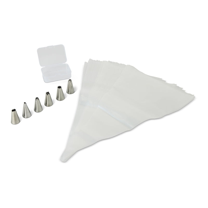 Disposable Piping Bags with 6 Tips, 30-pc V496