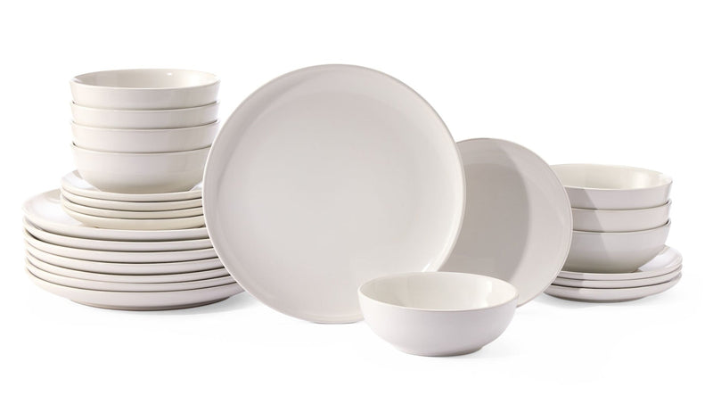 Essential Coupe Stoneware Dinnerware Set, Serves 8, 24-pc, Bright White V1821
