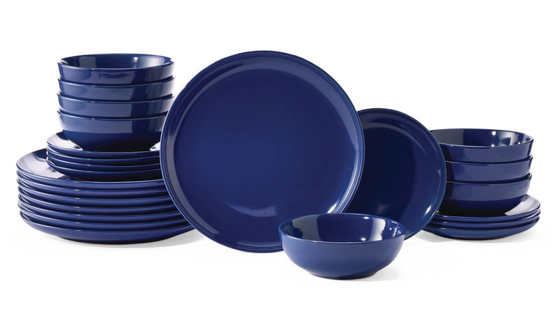 Essential Coupe Stoneware Dinnerware Set, Serves 8, 24-pc, Sodalite Blue K2368