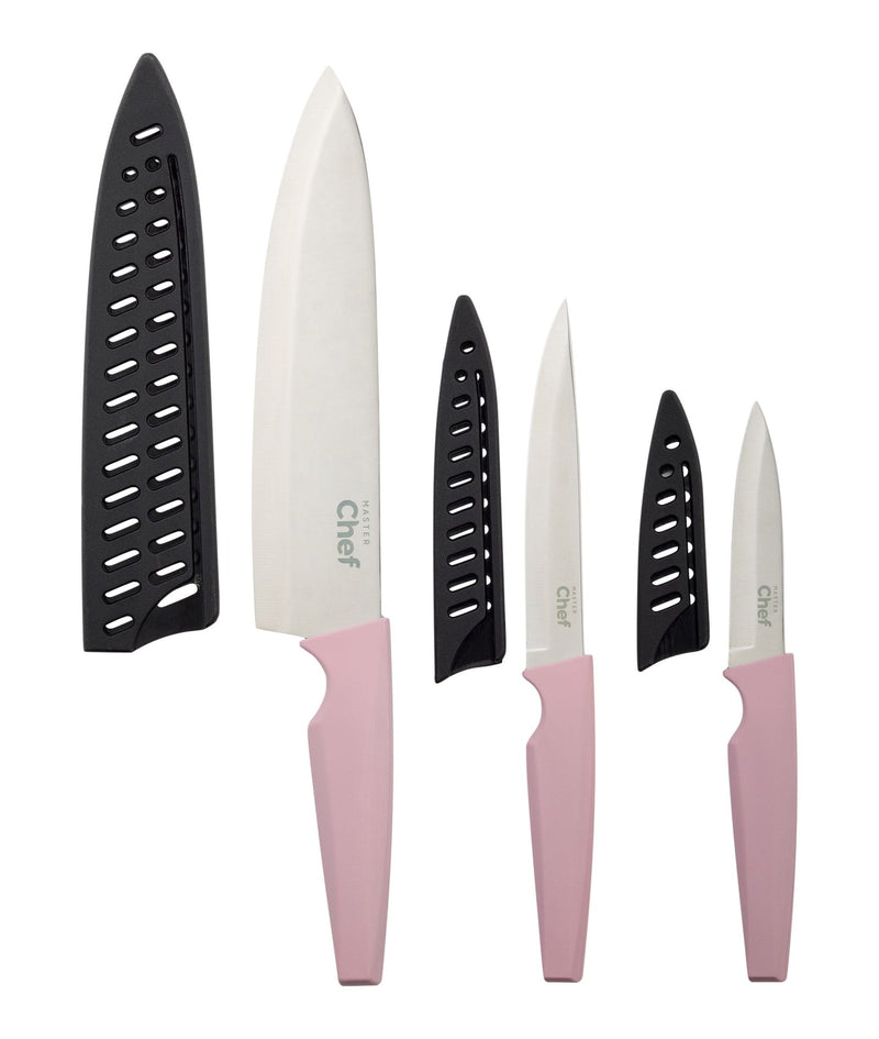 Knife Set with Colour Soft Touch Handle, 3-pc J3193