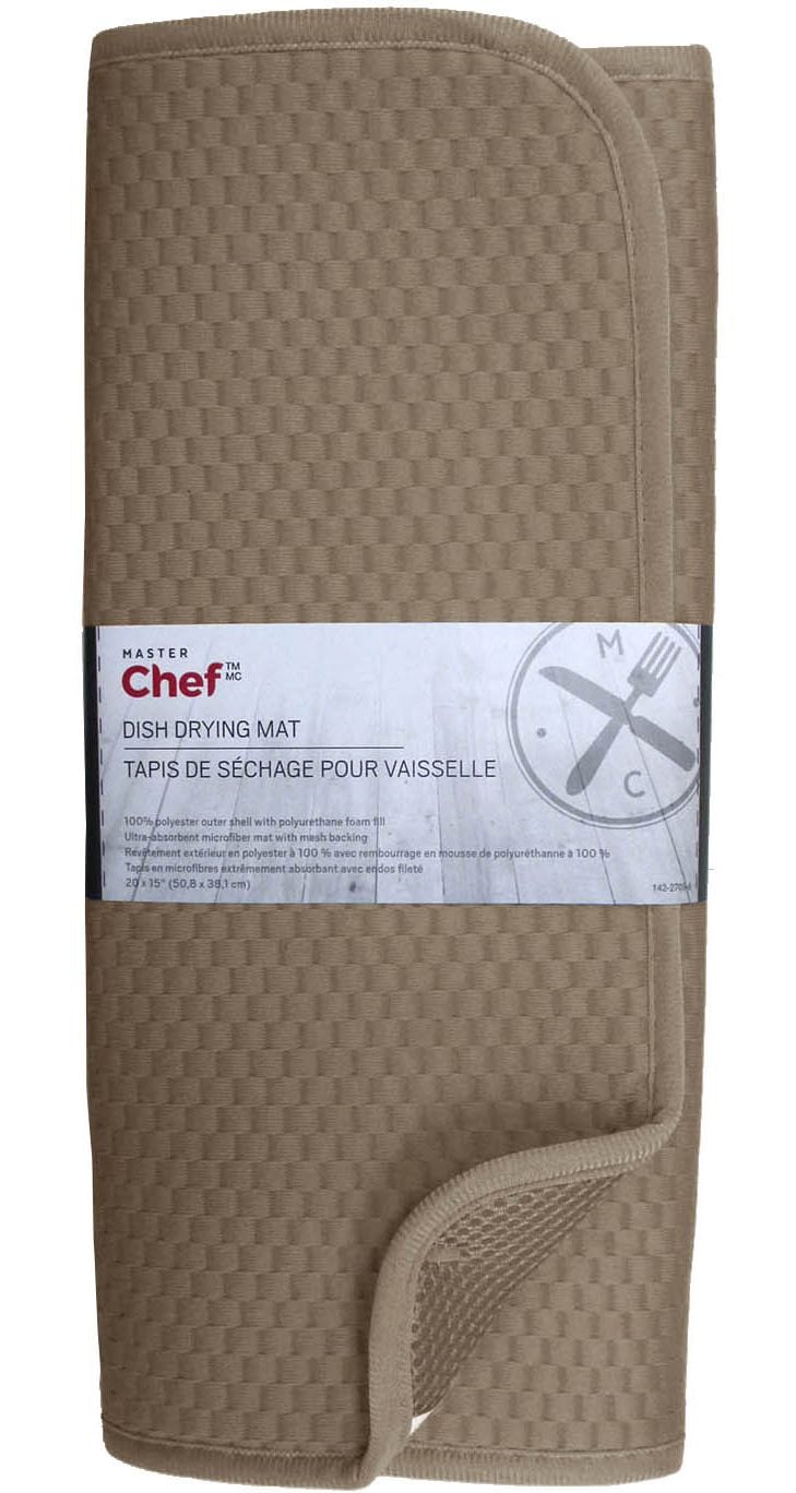 Microfiber Dish Drying Mat, Reversible, 15-in x 20-in, Mushroom Q1652