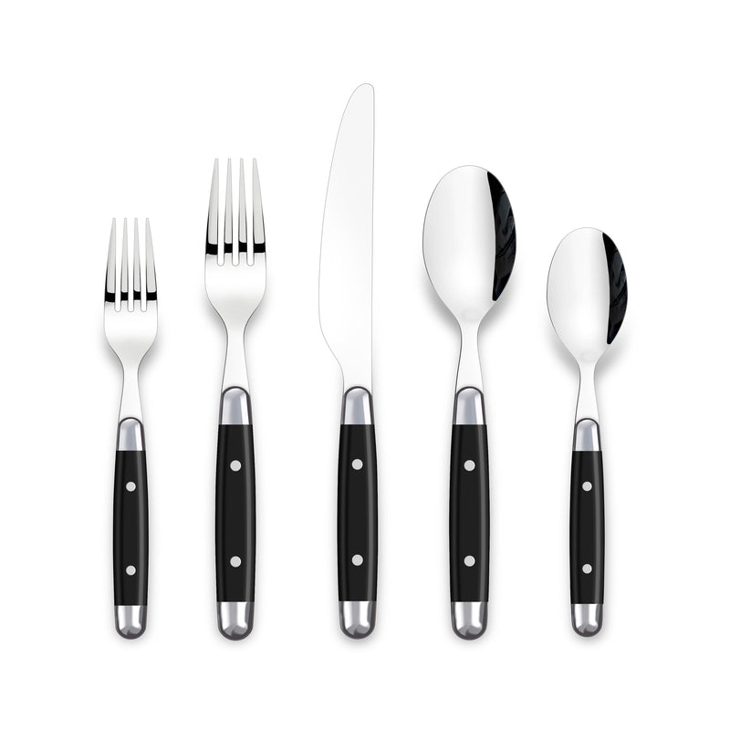 Rivet Flatware Set, Serves 4, 20-pc, with Caddy D8253