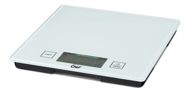Square Glass Kitchen Scale, White, 5-kg T7313