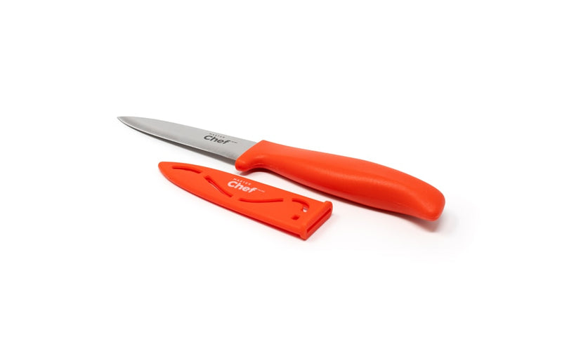 Stainless Steel Paring Knife with Sheath, 3.5-in, Assorted Colours J5389