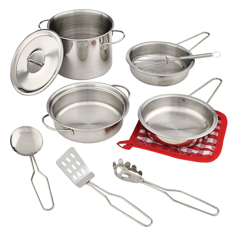 Toy Kitchen Stainless Steel Cookware Set For Kids, 10 pc, Ages 3+ B8983