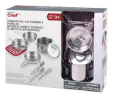 Toy Kitchen Stainless Steel Cookware Set For Kids, 10 pc, Ages 3+