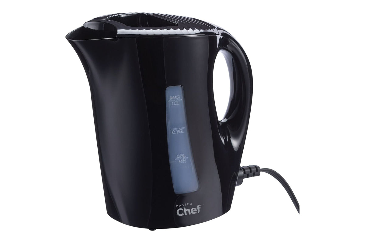 Corded Kettle with Water Gauge, Black, 1-L