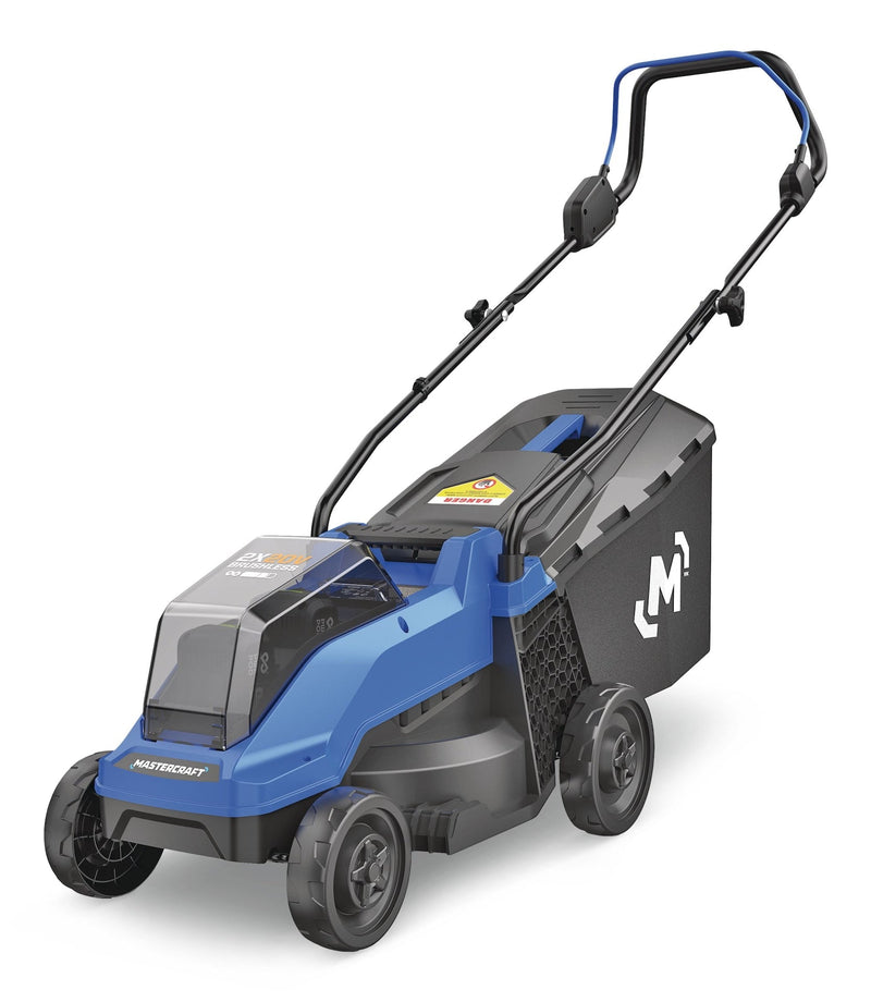 2 x 20V Cordless 14-in Brushless Push Lawn Mower Kit with 2 4 Ah Batteries and Charger V1262