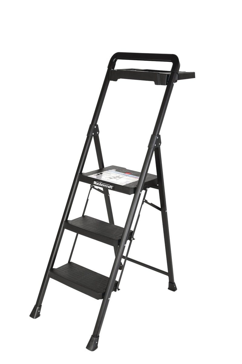 3-Step Ladder Heavy-Duty Metal/Plastic Folding Step Stool, 300-lb, 4.5 ft S2711