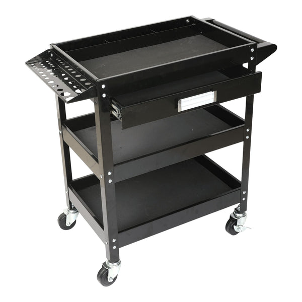 3-Tier Work Cart with Swivel Casters, 250-lb E6543