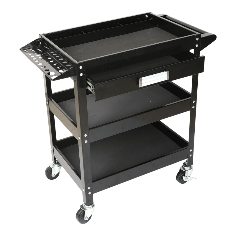 3-Tier Work Cart with Swivel Casters, 250-lb E6543