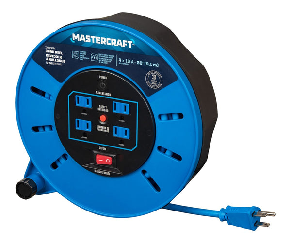 30-ft 10A Retractable Extension Cord Reel Y5030