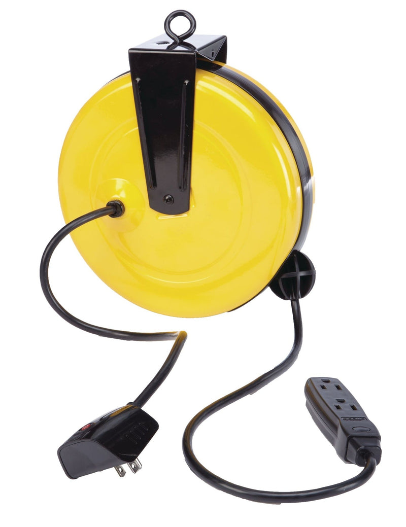 30-ft 16/3 Retractactabe Extension Cord Reel with 3 Grounded Outlets L8359