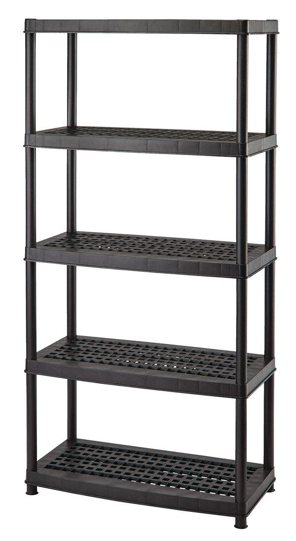5-Shelf Resin/ Plastic Storage Rack/ Shelving Unit, 36 x 18 x 72-in I7841