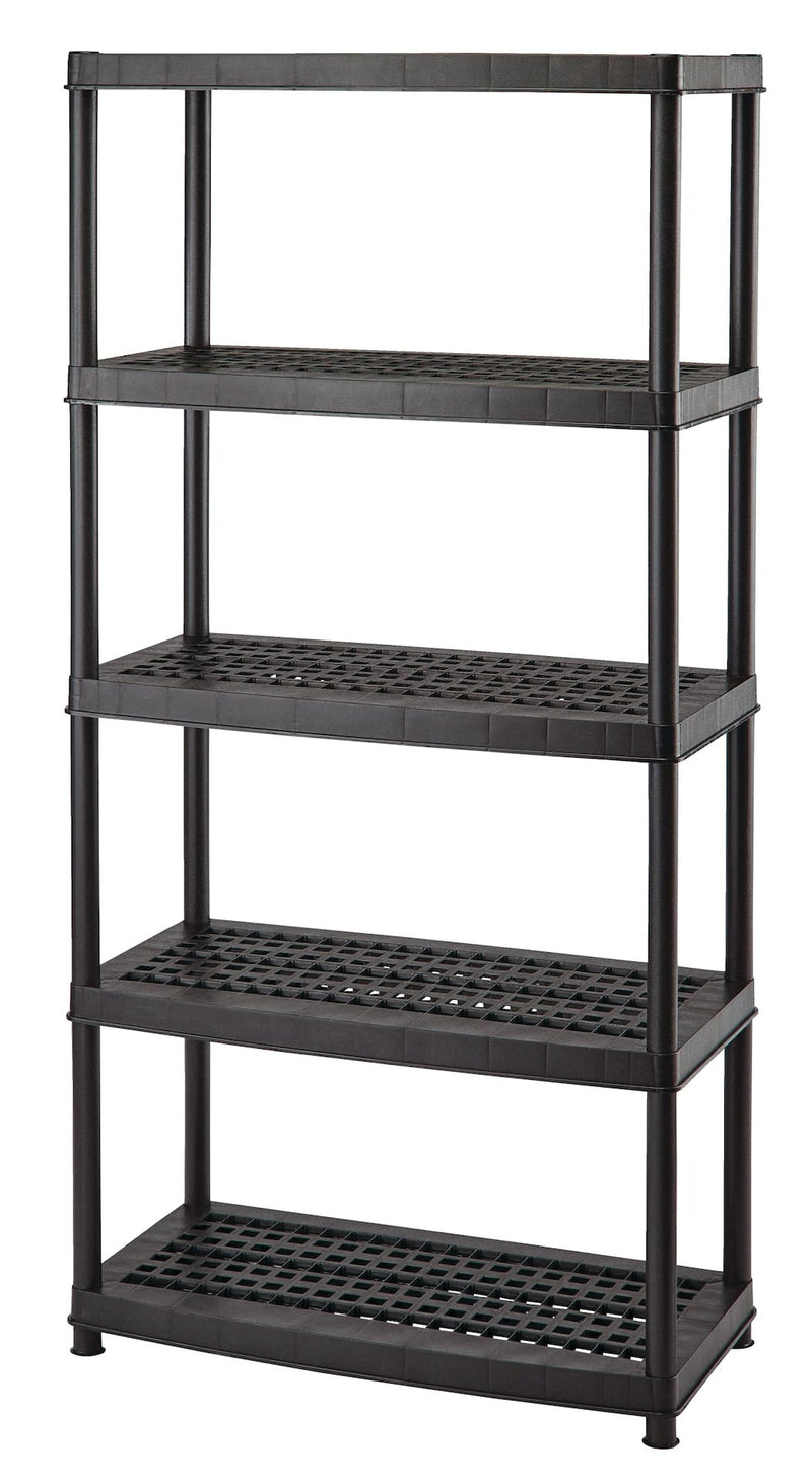 5-Shelf Resin/ Plastic Storage Rack/ Shelving Unit, 36 x 18 x 72-in I7841