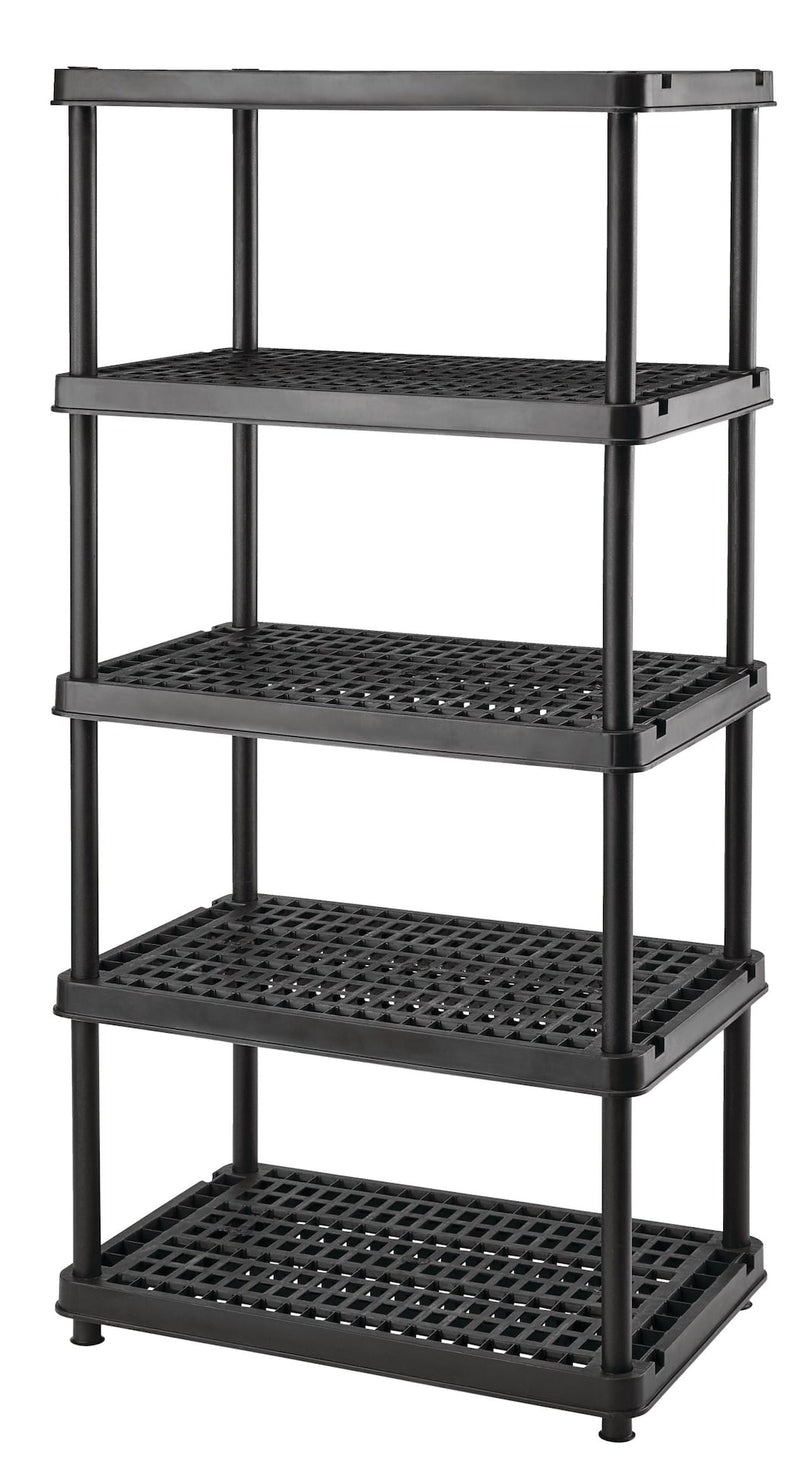 5-Shelf Resin/ Plastic Storage Rack/ Shelving Unit, 36 x 24 x 72-in X0454