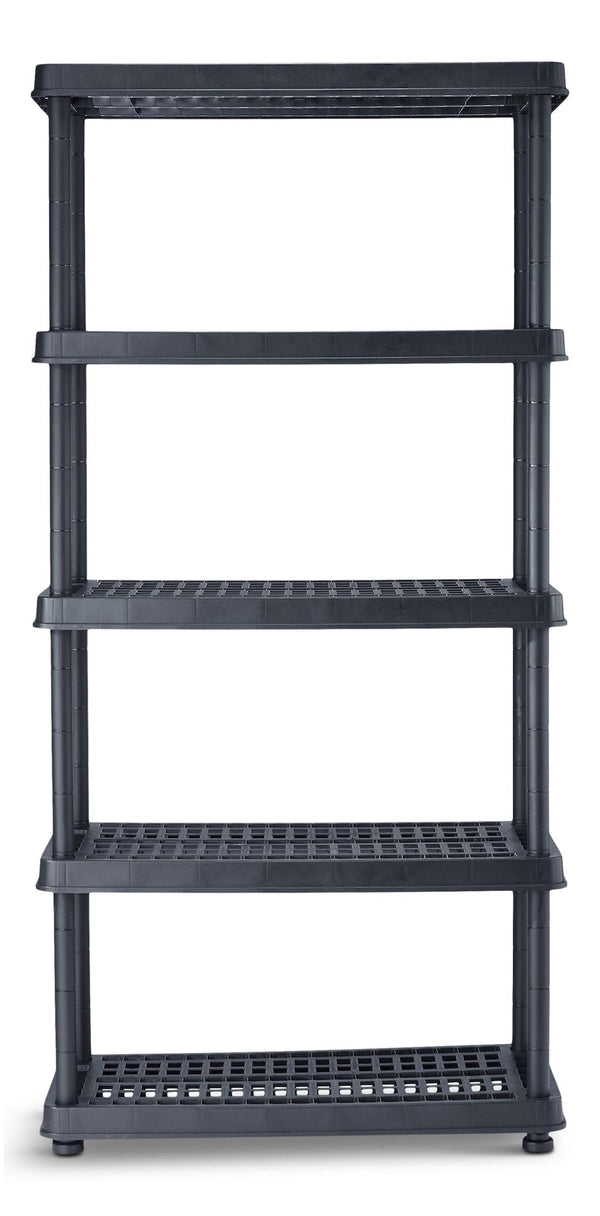 Adjustable 5-Shelf Resin/Plastic Storage Rack/Shelving Unit, 36 x 18 x 72-in Q7900