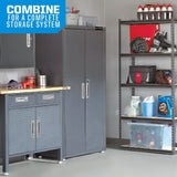 Adjustable 5-Shelf Steel Metal & Wood Storage Rack / Shelving Unit, 36 x 16 x 72-in