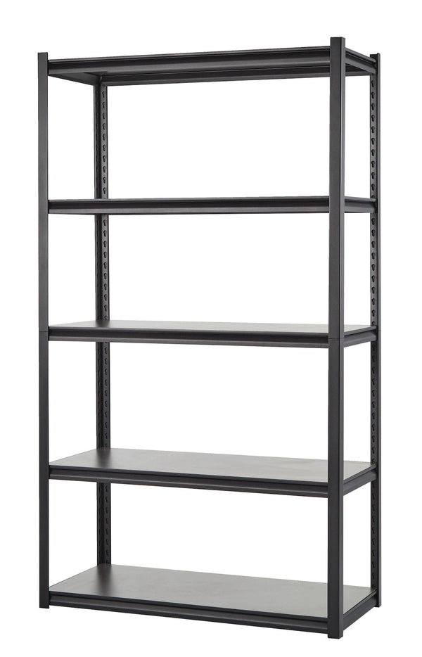 Adjustable 5-Shelf Steel Metal & Wood Storage Rack / Shelving Unit, 41 x 18 x 72-in H8720