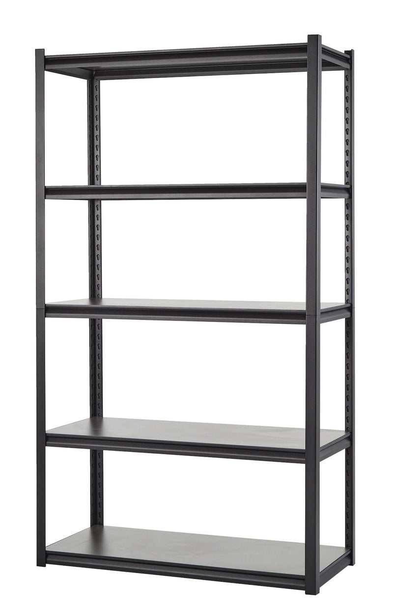 Adjustable 5-Shelf Steel Metal & Wood Storage Rack / Shelving Unit, 41 x 18 x 72-in H8720