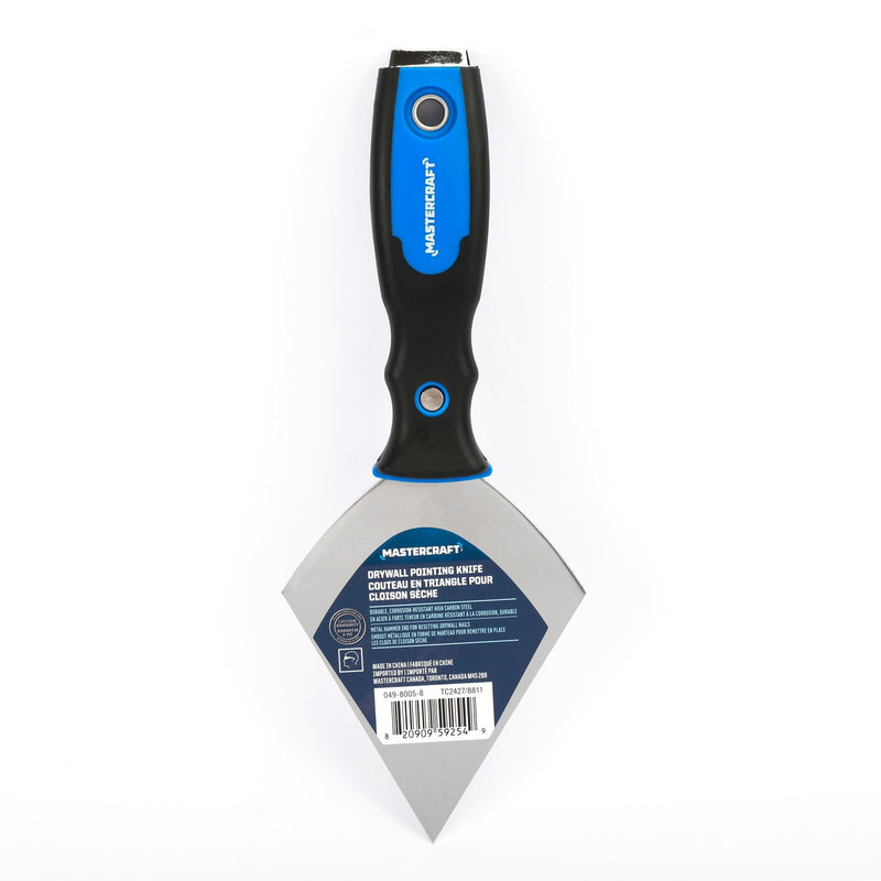 Carbon Steel Drywall Pointing Knife with Soft Grip & Hammer End B5897