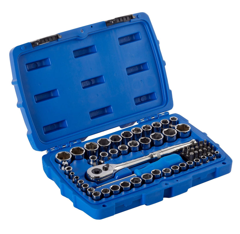 Mechanic's Tool Set with Case, Nickel-Plated, SAE/Metric, 62-pc X4384