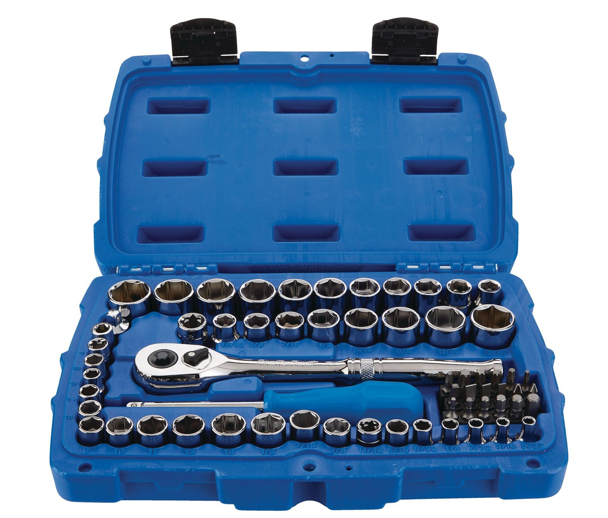 Mechanic's Tool Set with Case, Nickel-Plated, SAE/Metric, 62-pc
