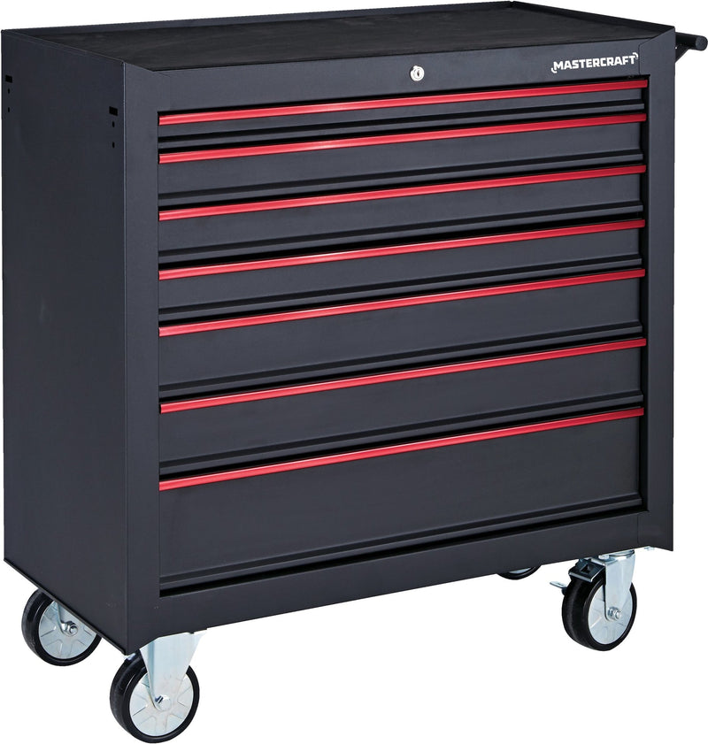 Rolling Tool Storage Cabinet with 7 Drawers, Black, 36-in K7850