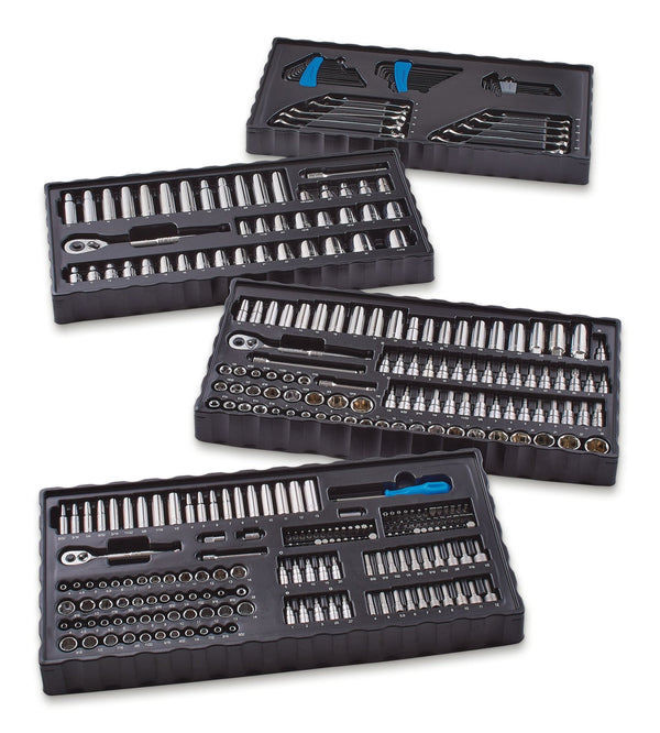 Socket Set, 350-pc, SAE / Metric, CRV, Nickel-Chrome Plating F5928